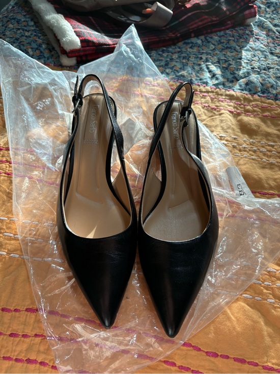Franco Sarto Black Pointed Toe Slingback Heels main image 4